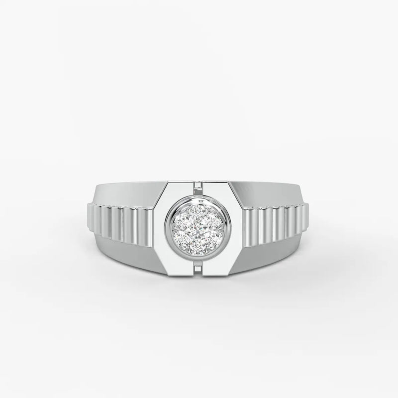 Vortan Crest Diamond Ring for Men