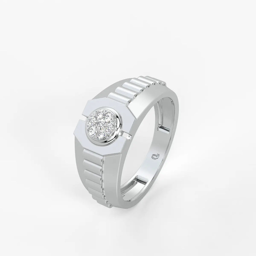 Vortan Crest Diamond Ring for Men