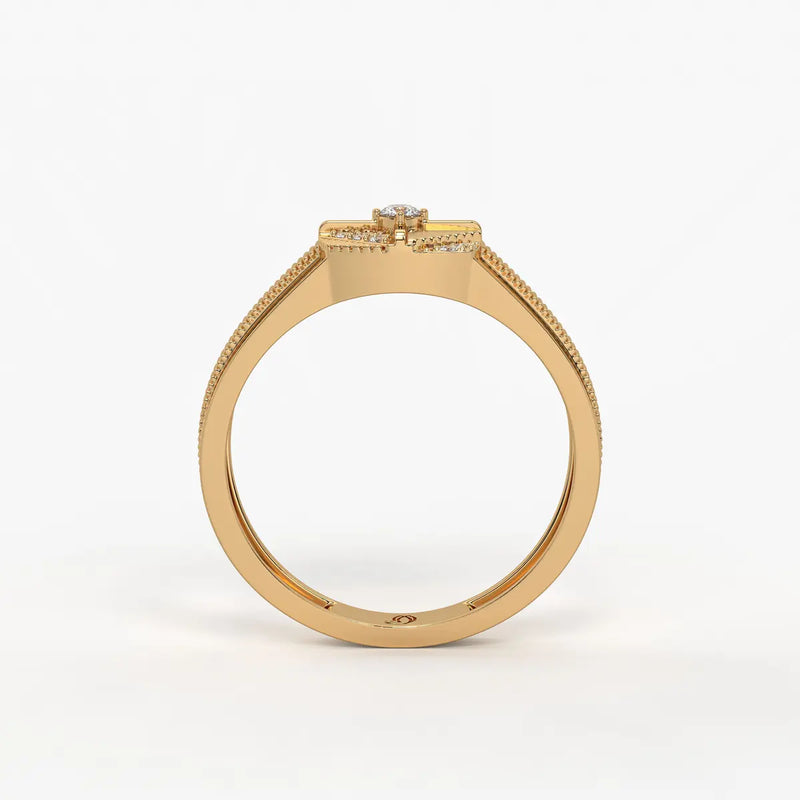 Quadrivon Axis Diamond Ring for Men