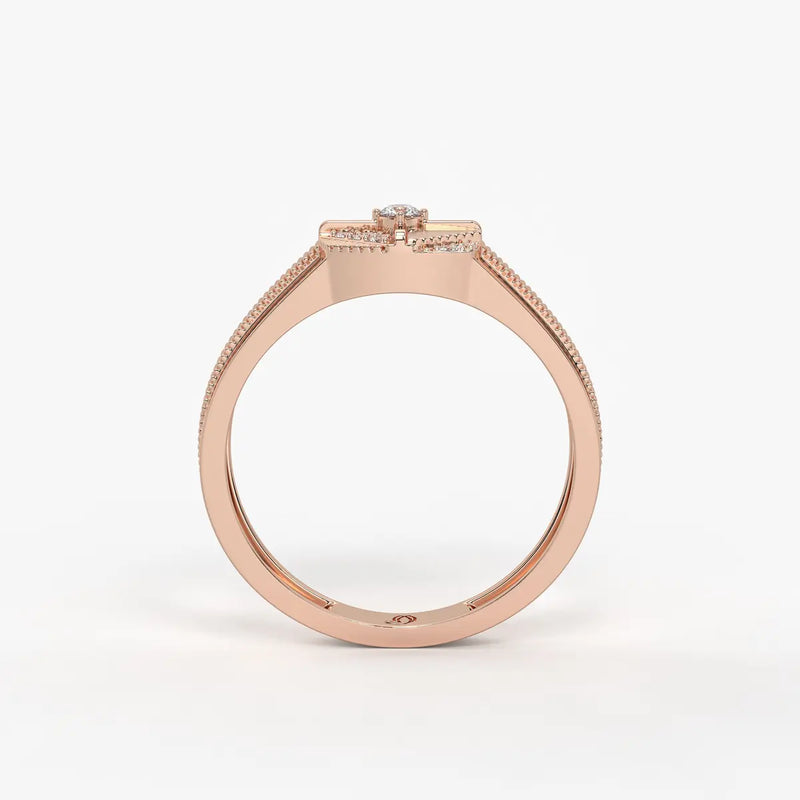 Quadrivon Axis Diamond Ring for Men