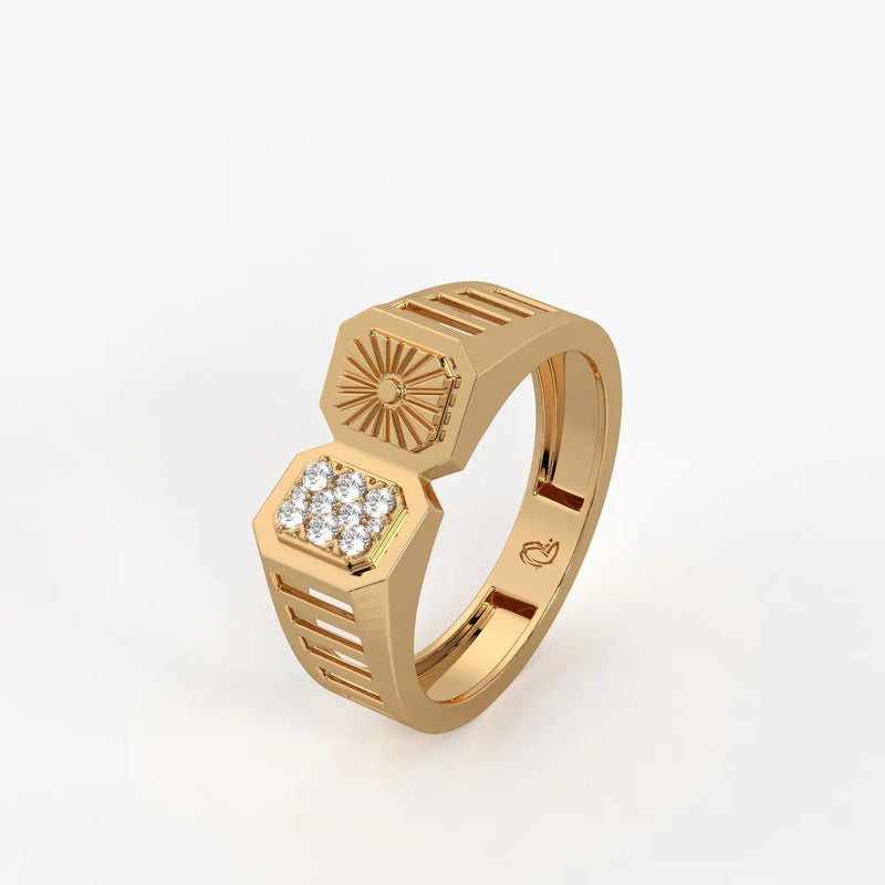 Orvex Dualcrest Diamond Ring for Men