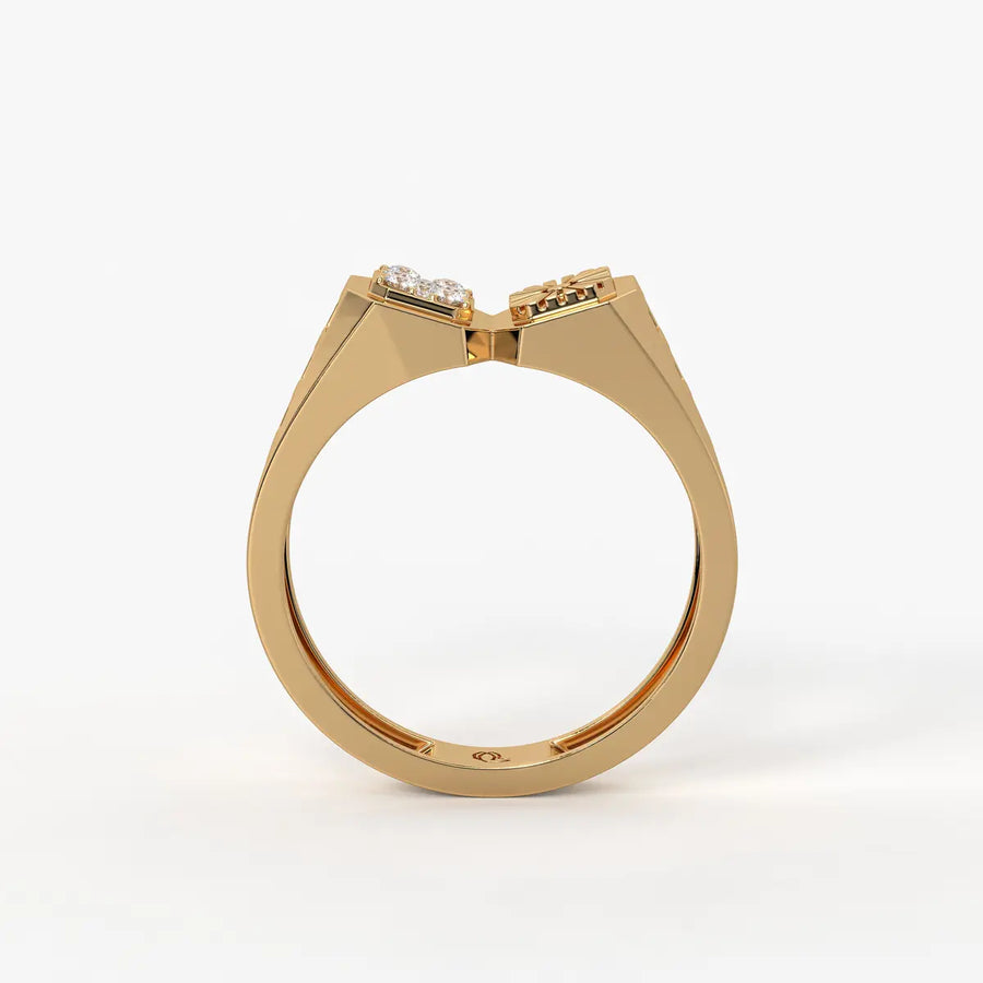 Orvex Dualcrest Diamond Ring for Men