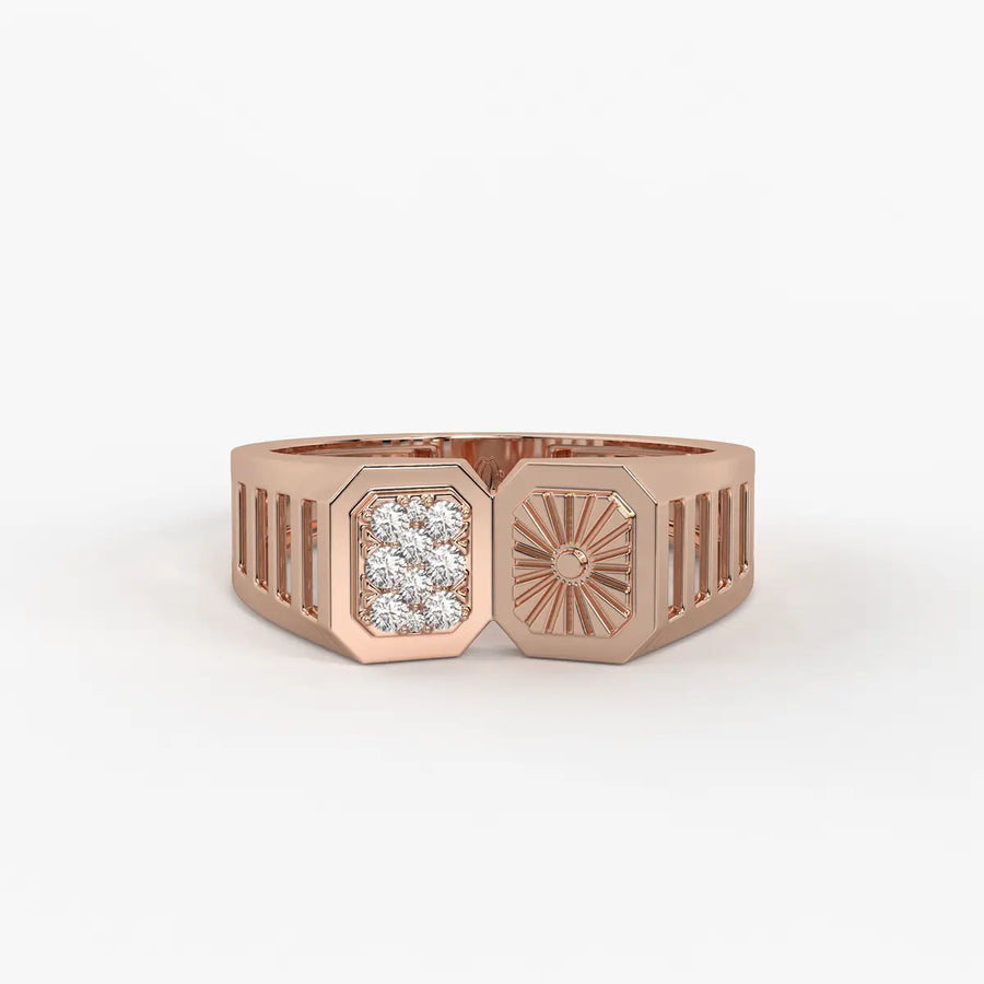 Orvex Dualcrest Diamond Ring for Men