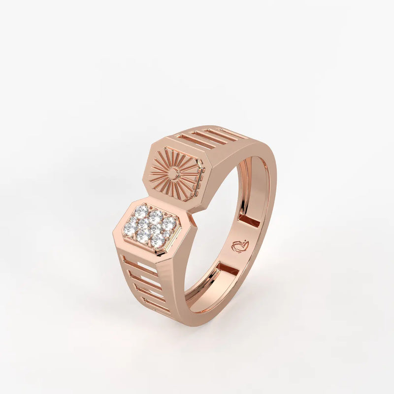Orvex Dualcrest Diamond Ring for Men