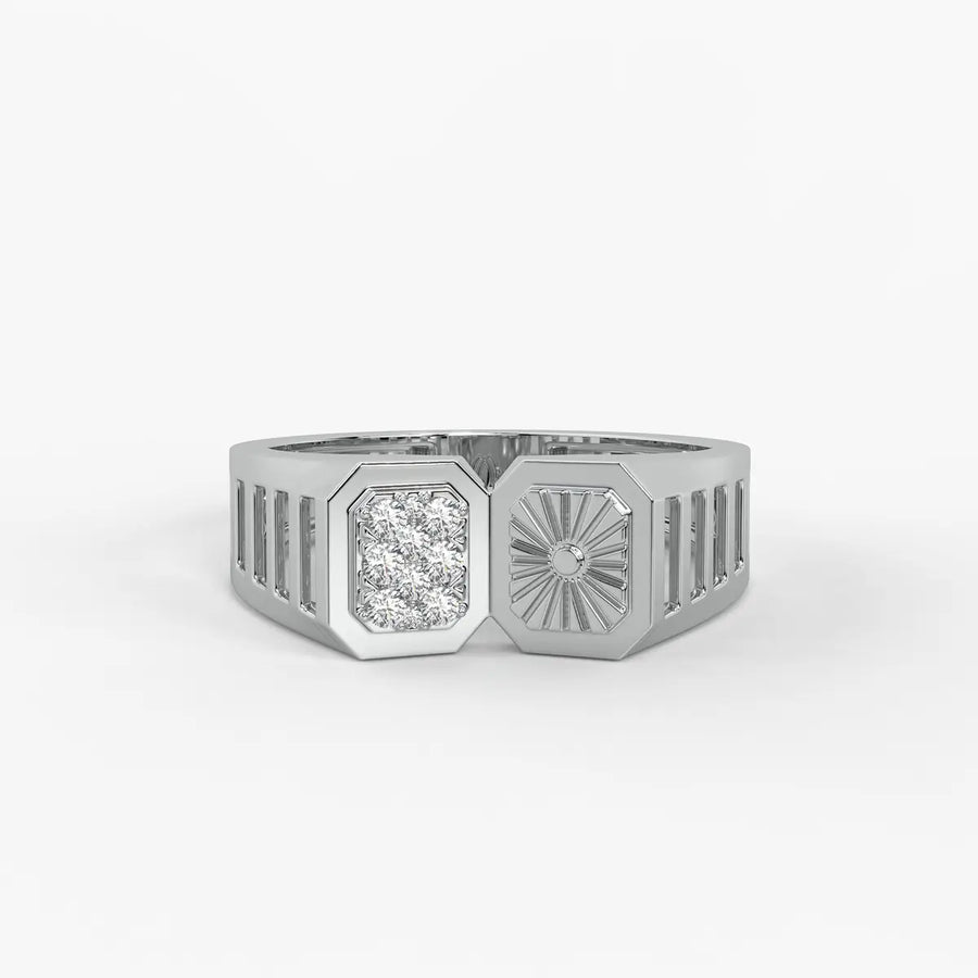 Orvex Dualcrest Diamond Ring for Men