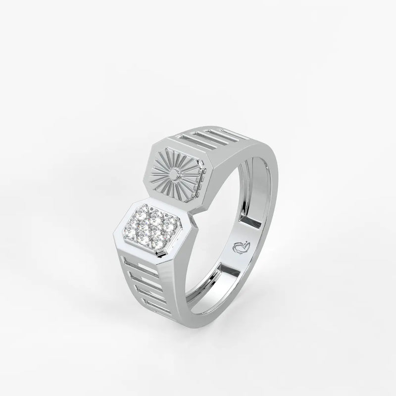 Orvex Dualcrest Diamond Ring for Men