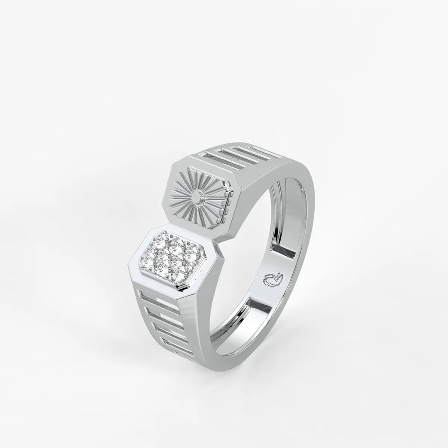 Orvex Dualcrest Diamond Ring for Men