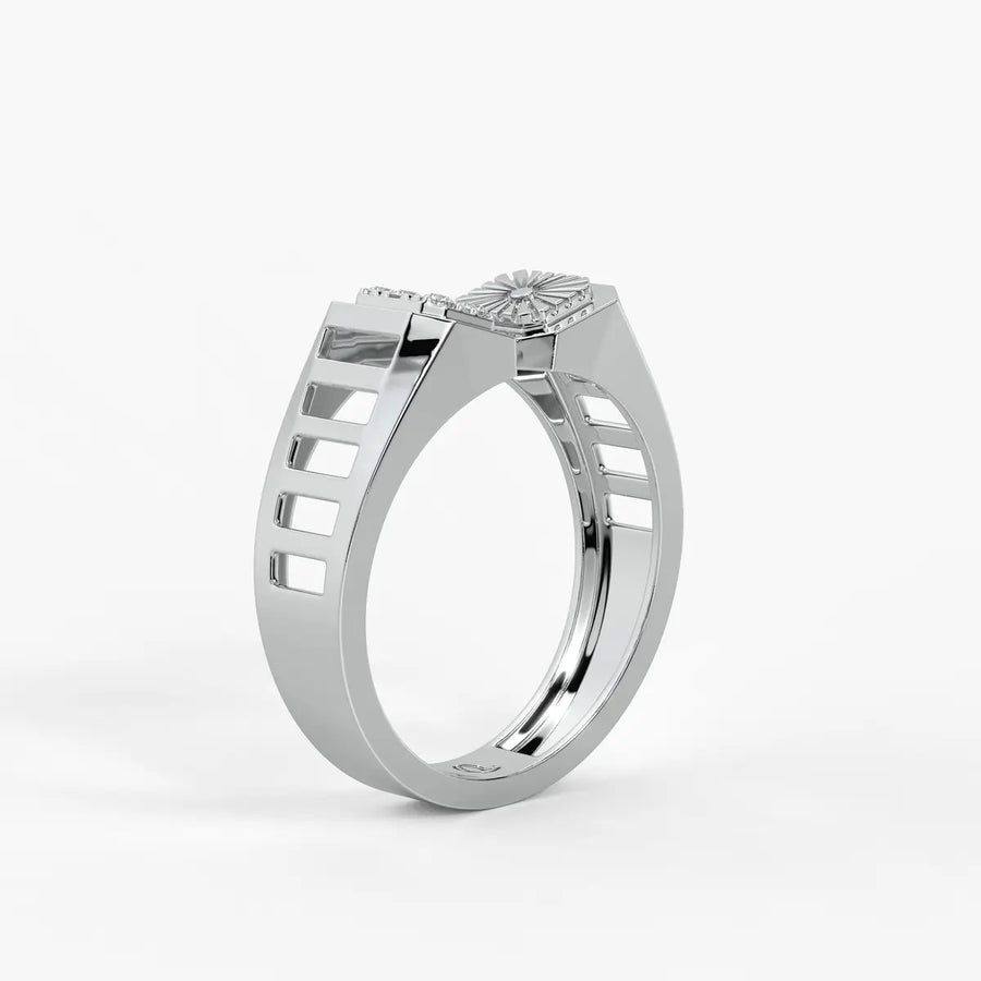 Orvex Dualcrest Diamond Ring for Men