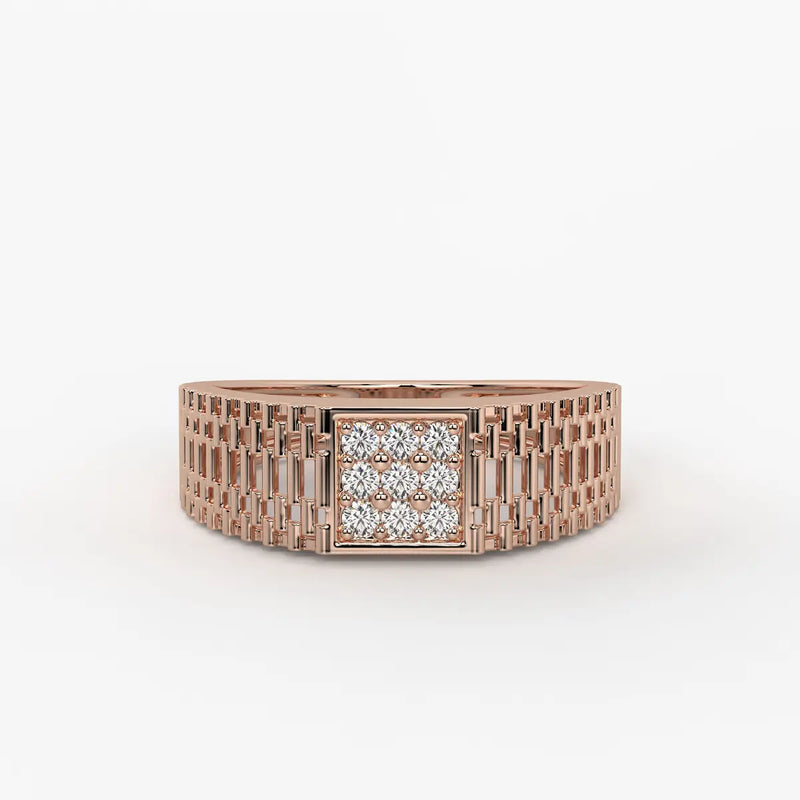 Square Cluster Statement Ring for Men