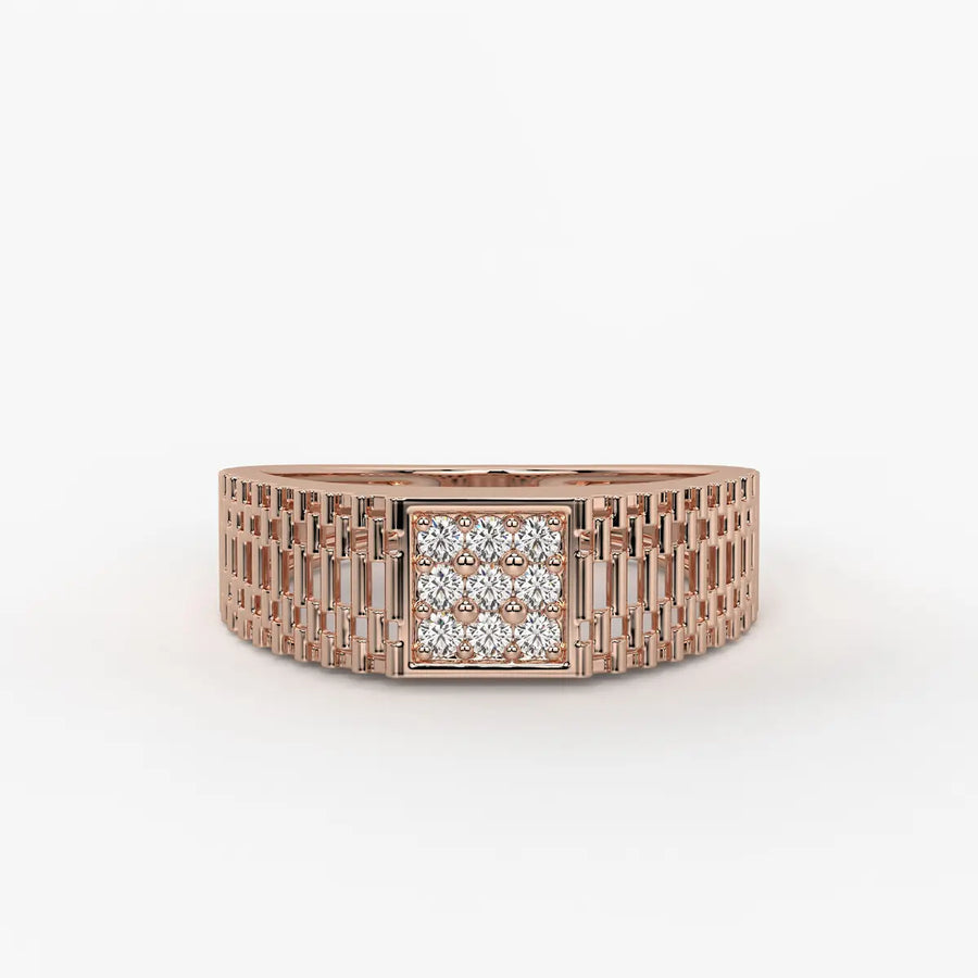 Square Cluster Statement Ring for Men