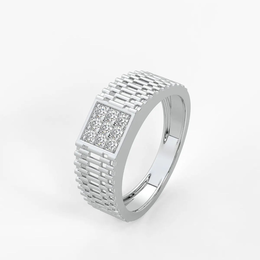 Square Cluster Statement Ring for Men