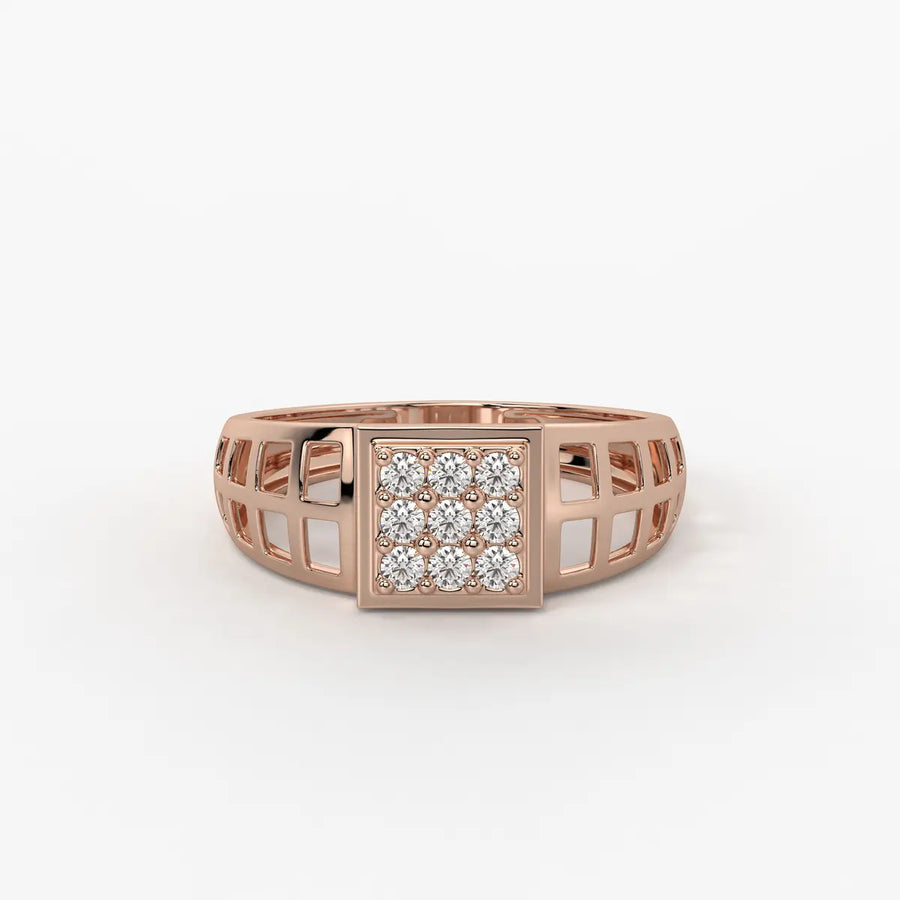 Varkon Grid Diamond Ring for Men