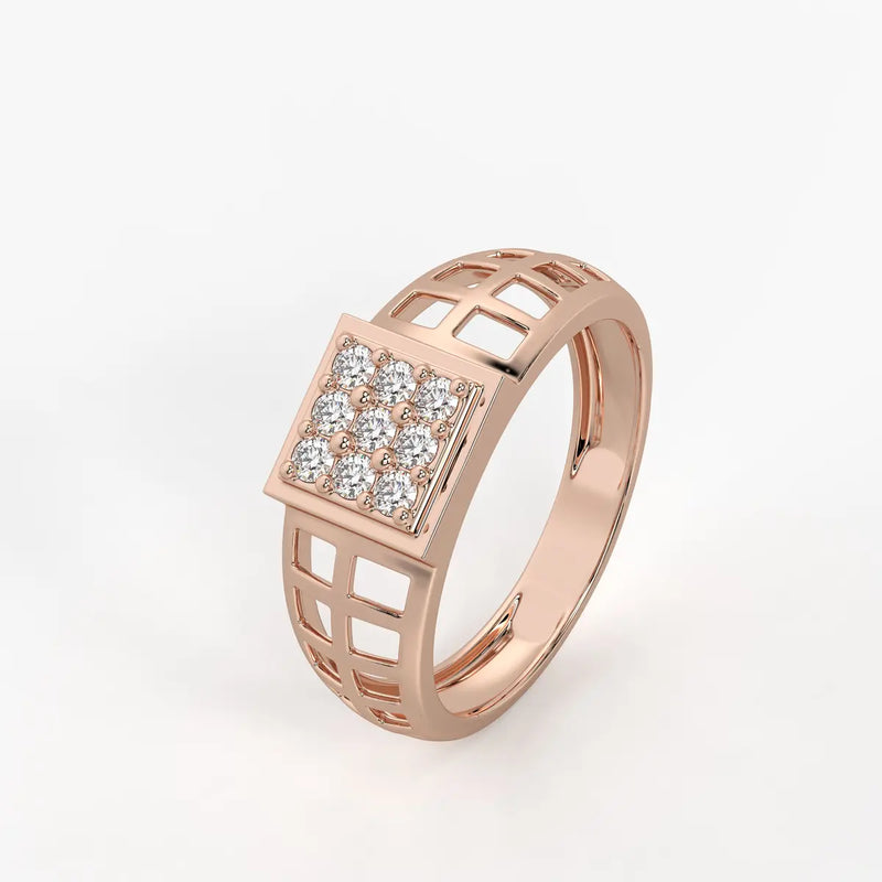 Varkon Grid Diamond Ring for Men