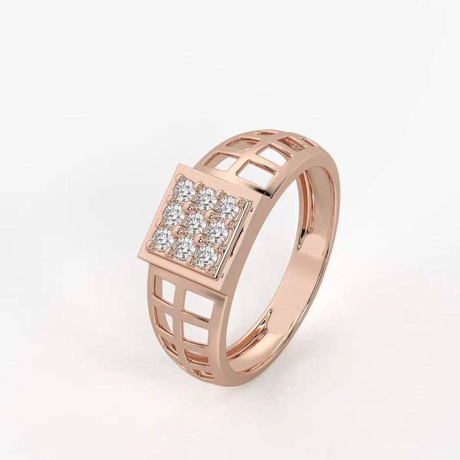 Varkon Grid Diamond Ring for Men