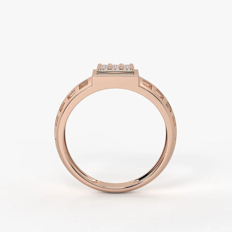 Varkon Grid Diamond Ring for Men