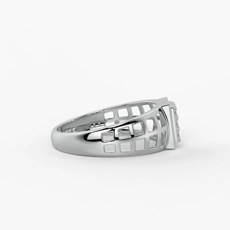 Varkon Grid Diamond Ring for Men