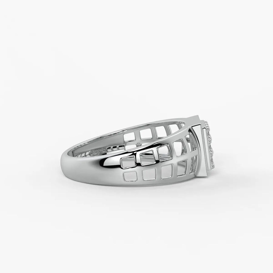 Varkon Grid Diamond Ring for Men
