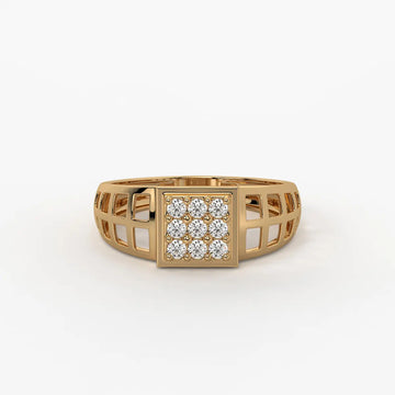 Varkon Grid Diamond Ring for Men