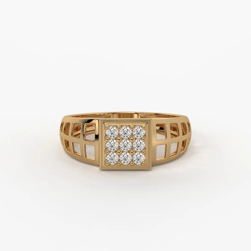 Varkon Grid Diamond Ring for Men