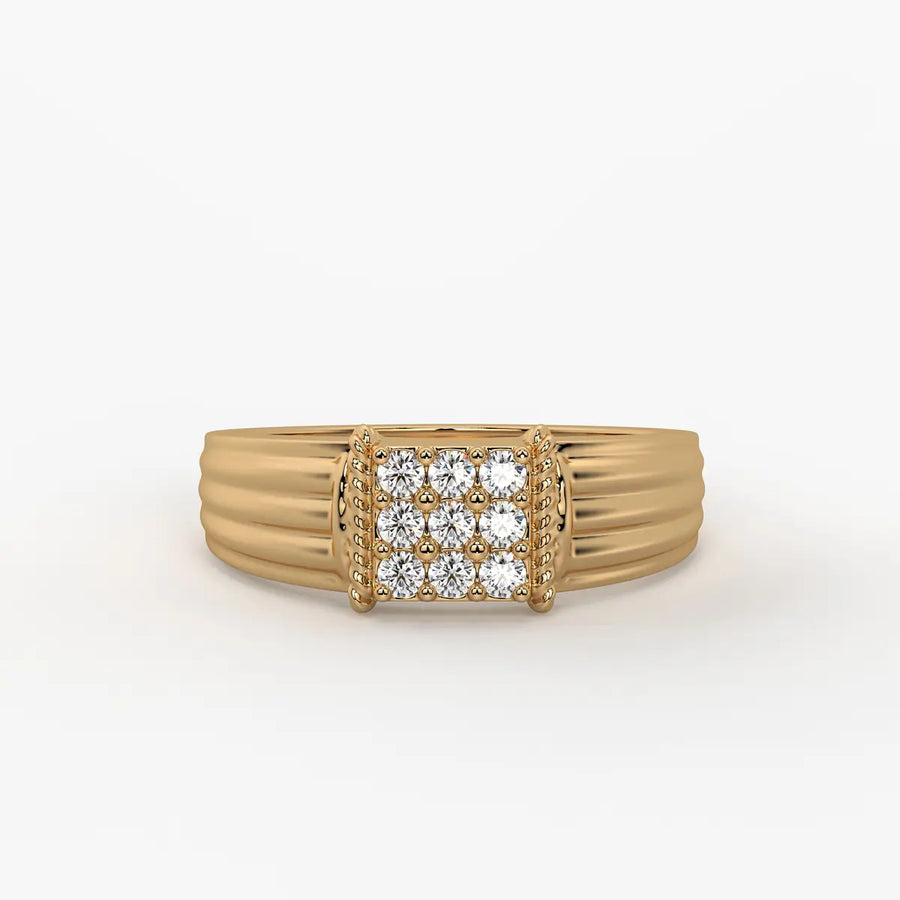Grid Cluster Classic Ring for Men