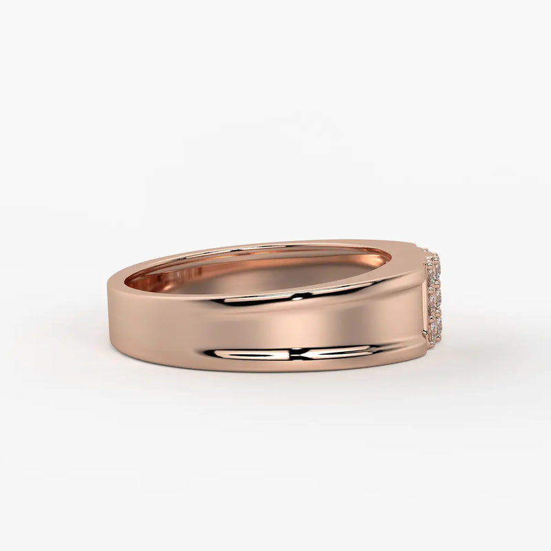 Triple Row Cluster Ring for Men
