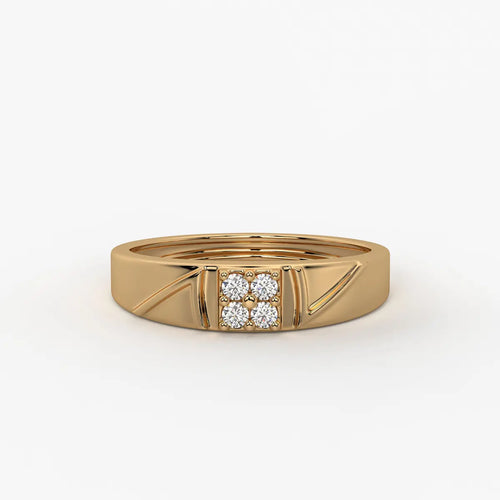 Shield Panel Signet Ring for Men