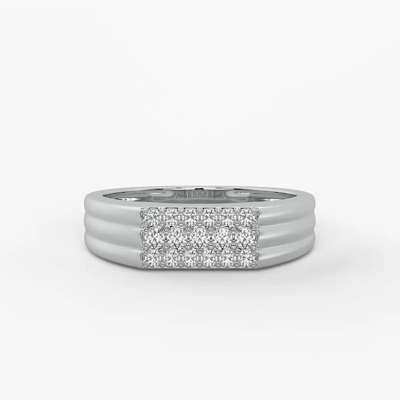Pavé Panel Statement Ring for Men