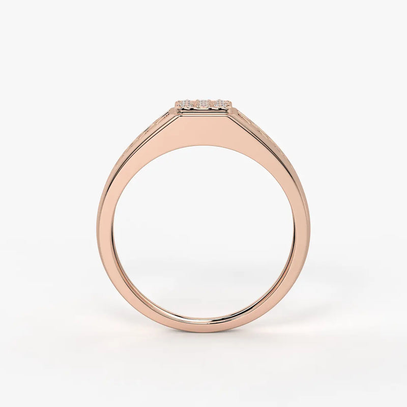Lattice Square Statement Ring for Men