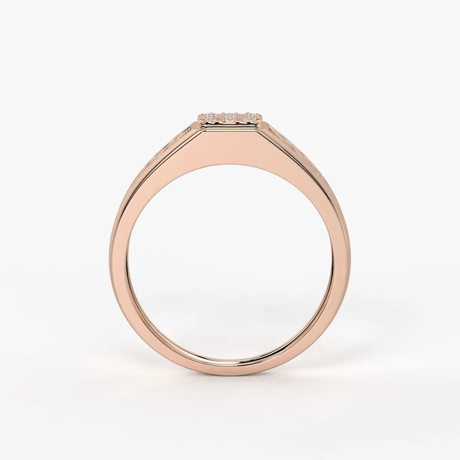 Lattice Square Statement Ring for Men