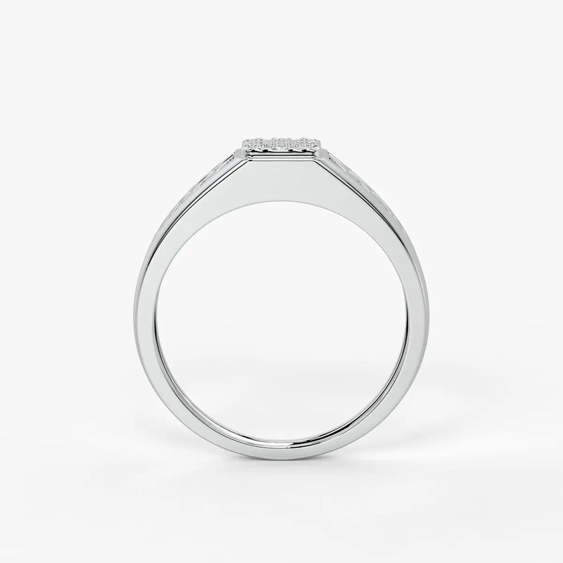 Lattice Square Statement Ring for Men