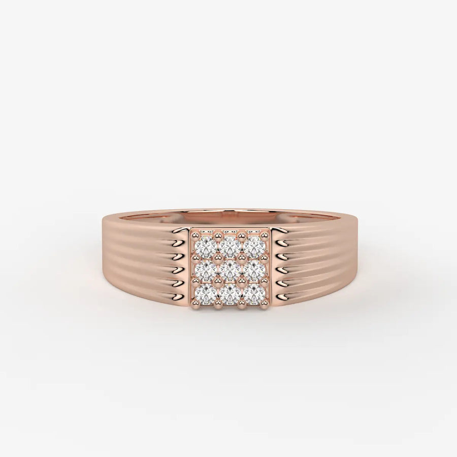 Ridge Cluster Statement Ring for Men