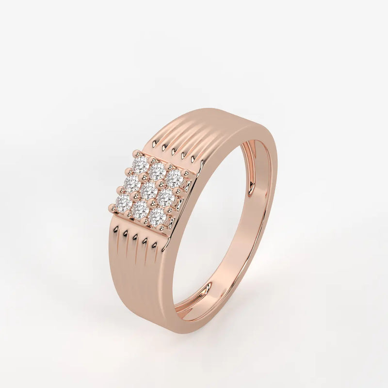 Ridge Cluster Statement Ring for Men
