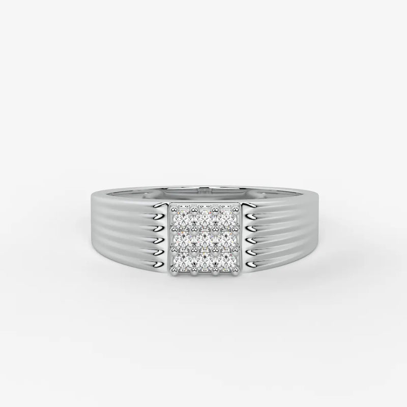 Ridge Cluster Statement Ring for Men
