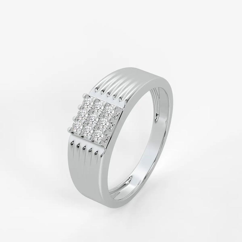 Ridge Cluster Statement Ring for Men