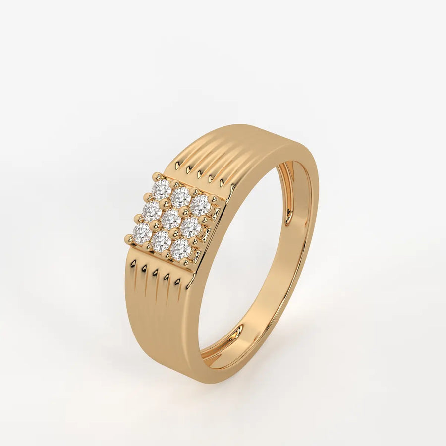 Ridge Cluster Statement Ring for Men
