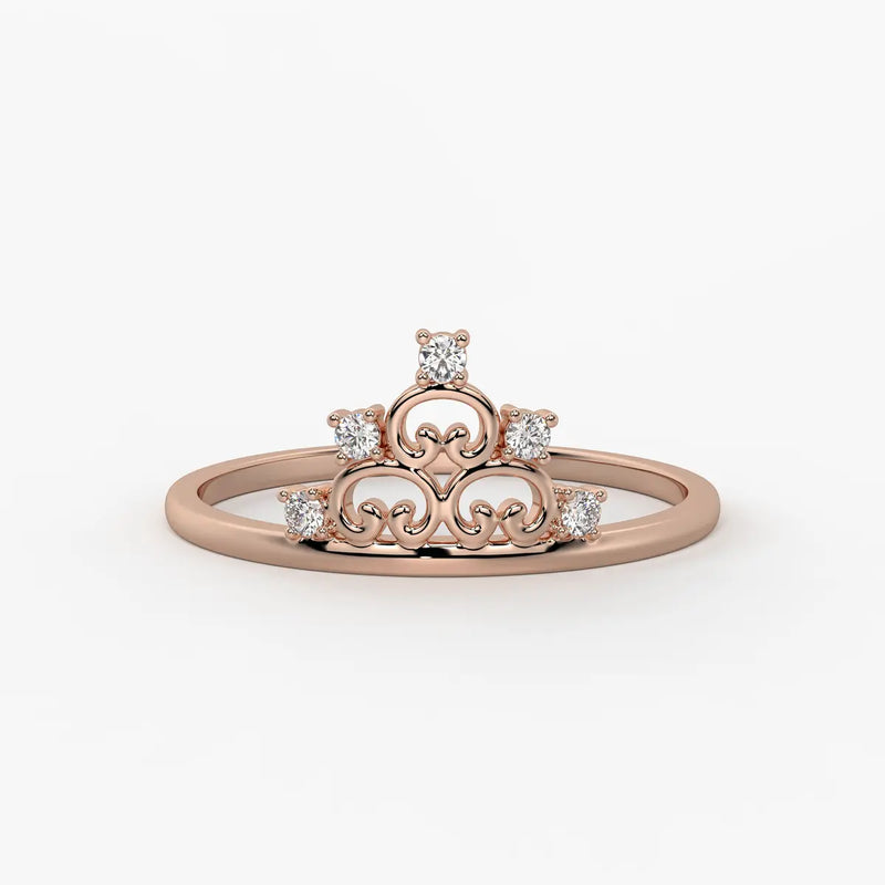 Crown Scroll Classic Ladies Ring