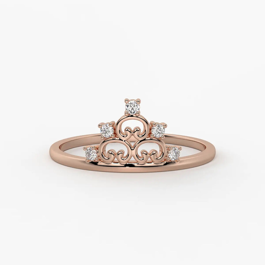 Crown Scroll Classic Ladies Ring
