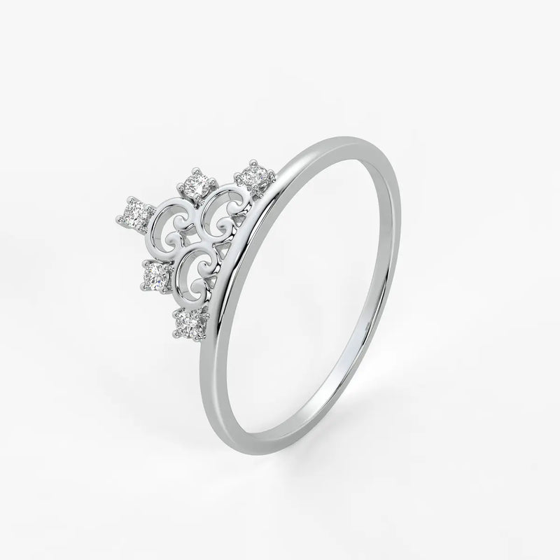 Crown Scroll Classic Ladies Ring