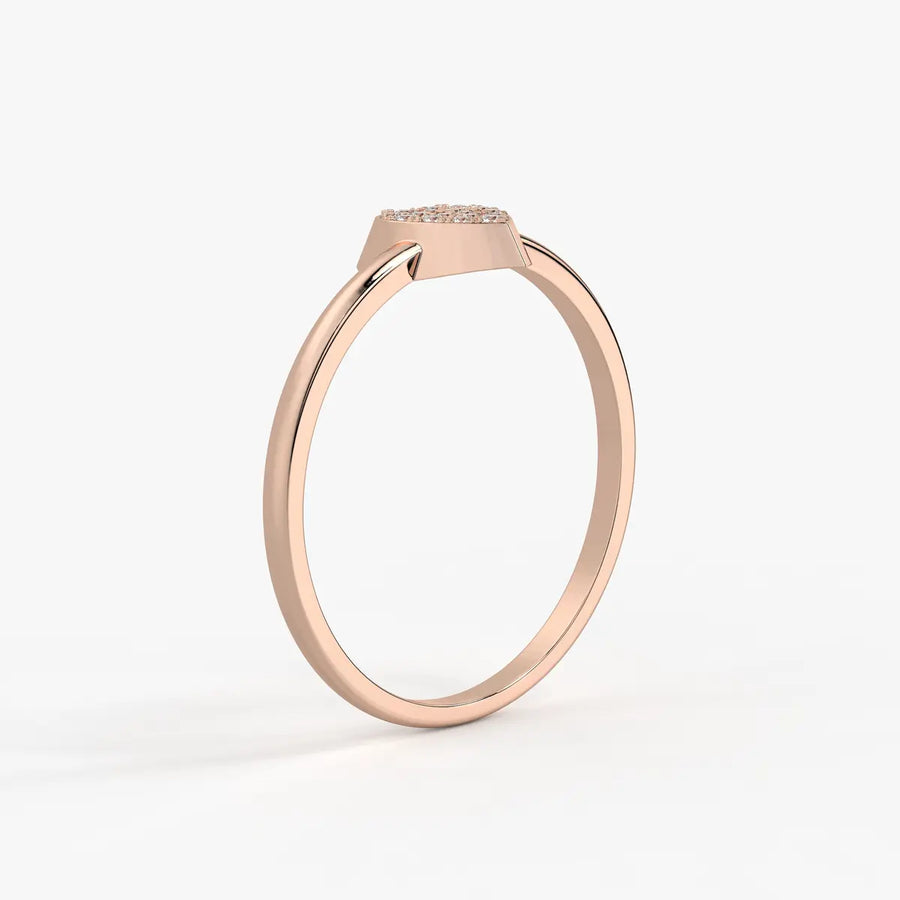Puffed Heart Classic Ladies Ring