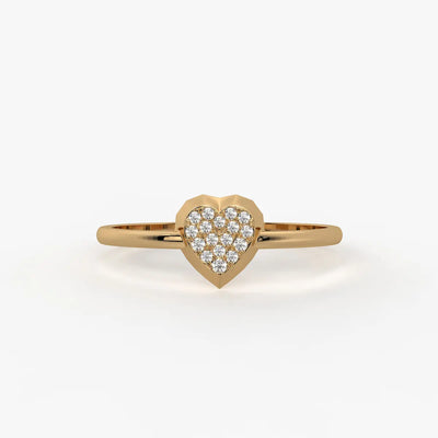 Puffed Heart Classic Ladies Ring