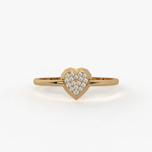 Puffed Heart Classic Ladies Ring