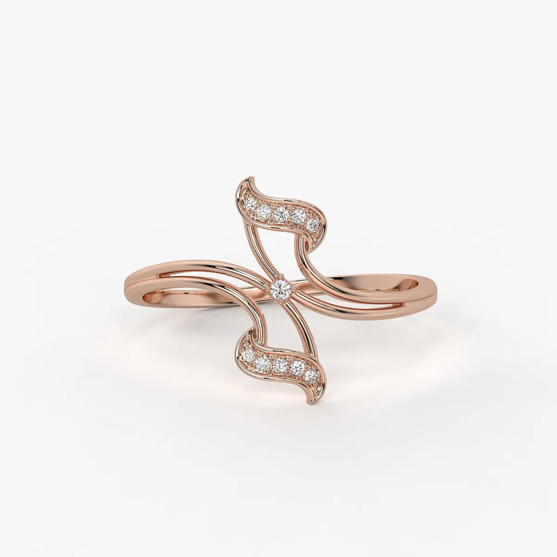 Wave Sparkle Designer Ladies Ring