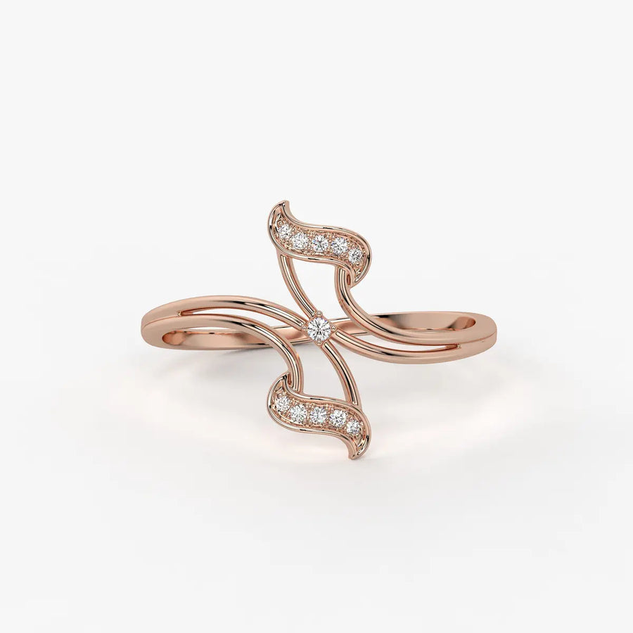 Wave Sparkle Designer Ladies Ring