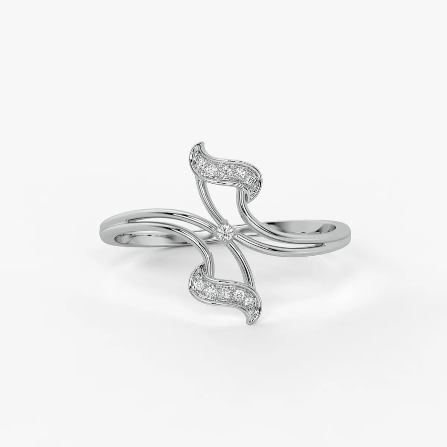 Wave Sparkle Designer Ladies Ring