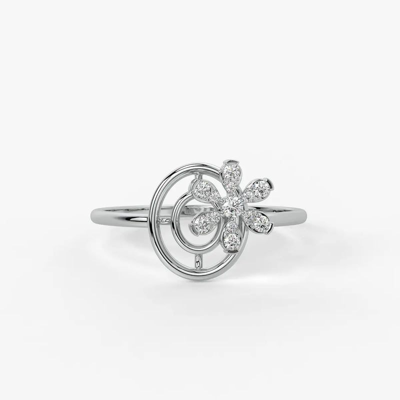 Bloom Spiral Diamond Ring