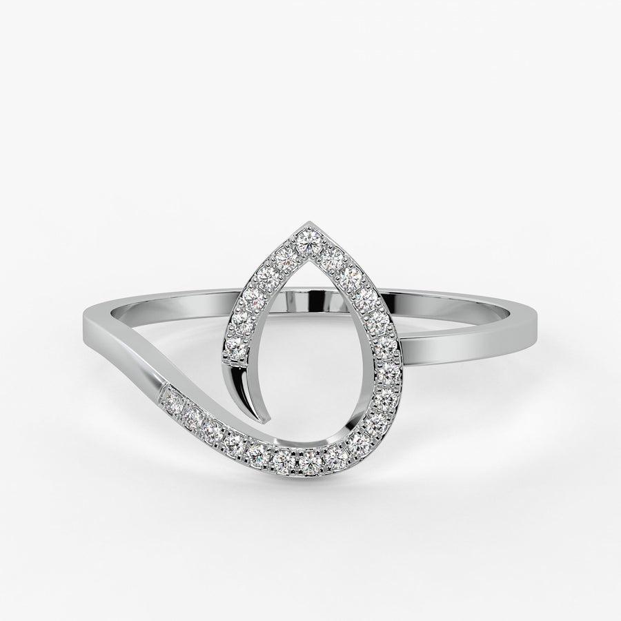 Open Teardrop Contemporary Ladies Ring