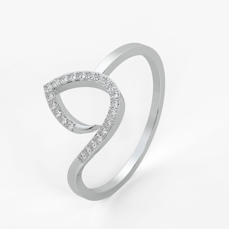 Open Teardrop Contemporary Ladies Ring