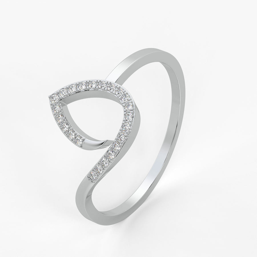 Open Teardrop Contemporary Ladies Ring