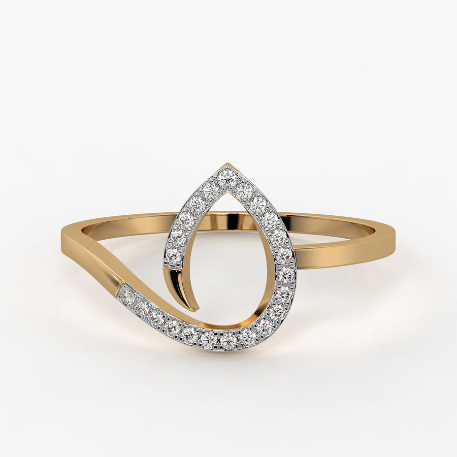 Open Teardrop Contemporary Ladies Ring