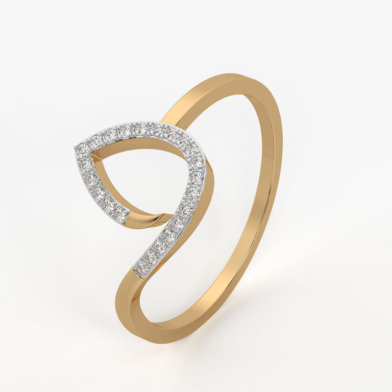 Open Teardrop Contemporary Ladies Ring